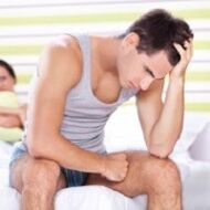 a man is upset by pathological discharge when excited